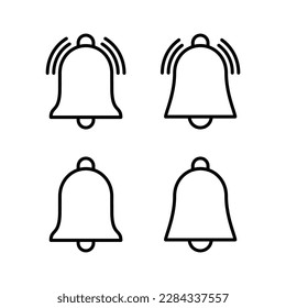 Ilustración vectorial Icono de la Campana. Signo de notificación y símbolo para el diseño de sitios web