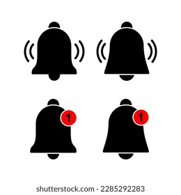 Ilustración vectorial Icono de la Campana. Signo de notificación y símbolo para el diseño de sitios web
