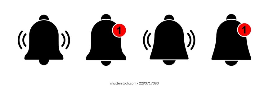 Ilustración vectorial Icono de la Campana. Signo de notificación y símbolo para el diseño de sitios web
