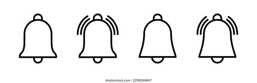 Ilustración vectorial Icono de la Campana. Signo de notificación y símbolo para el diseño de sitios web