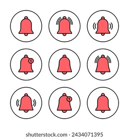 Ilustración vectorial de icono de campana. Signo y símbolo de notificación para el diseño de sitios web
