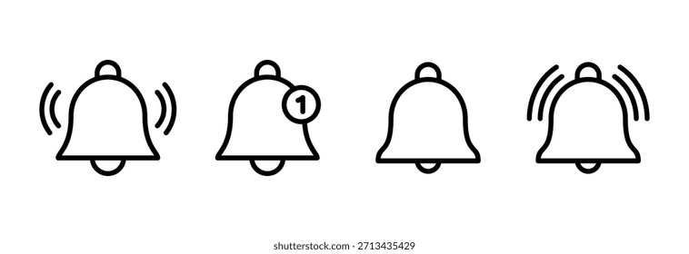Glockensymbol, Vektorgrafik. Benachrichtigungszeichen und -symbol für die Gestaltung der Website