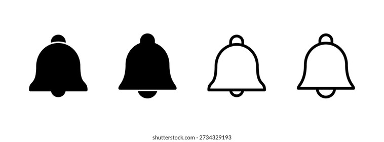 Ilustración vectorial de icono de campana. Signo y símbolo de notificación para el diseño del Sitio web