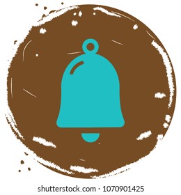 Bell icon vector illustration on the brown background