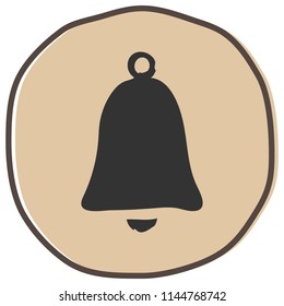 Bell icon vector illustration on the beige background