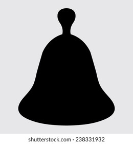 Bell icon, vector illustration on a grey background