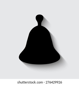  Bell icon, vector illustration  on a grey background