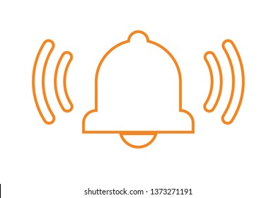 Bell Icon Vector Illustration orange Logo Template