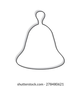 Bell icon, vector illustration with shadow