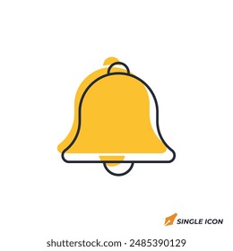 Ilustración vectorial de iconos de campana. Símbolo de campana aislado sobre fondo blanco.