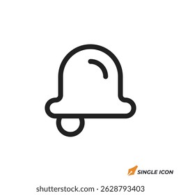 Ilustración vectorial de icono de campana. símbolo de campana aislado sobre fondo blanco