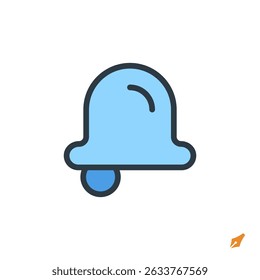 Ilustración vectorial de icono de campana. símbolo de campana aislado sobre fondo blanco