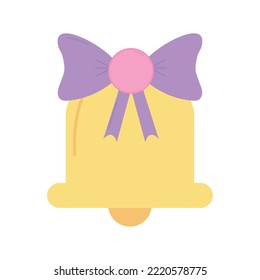 bell icon vector image with bow with white background