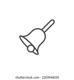 bell icon vector isolated. bell icon vector isolated, Bell with handle icon. School bell with wooden handle icon. Symbol of notification or school. 