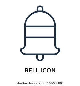 Bell icon vector isolated on white background, Bell transparent sign , linear pictogram or outline logo design in lined style
