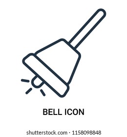 Bell icon vector isolated on white background, Bell transparent sign , outline linear symbol or thin lined pictogram