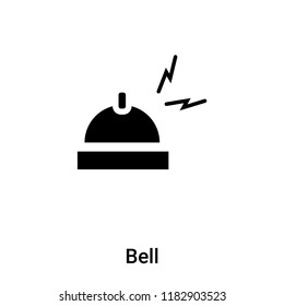 Bell icon vector isolated on white background, logo concept of Bell sign on transparent background, filled black symbol