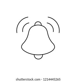 Bell icon vector isolated on white background, Bell transparent sign , sign and symbols in thin linear outline style