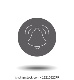 Bell icon vector isolated on white background, Bell transparent sign , sign and symbols in thin linear outline style