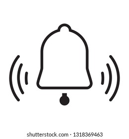 Bell icon vector isolated on white background. Flat bell icon for web site, app, internet button, logo and design template. Creative art concept, vector illustration