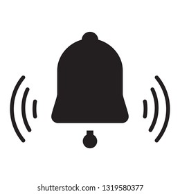 Bell icon vector isolated on white background. Flat bell icon for web site, app, internet button, logo and design template. Creative art concept, vector illustration