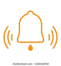 Bell icon vector isolated on white background. Flat bell icon for web site, app, internet button, logo and design template. Creative art concept, vector illustration