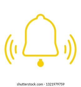 Bell icon vector isolated on white background. Flat bell icon for web site, app, internet button, logo and design template. Creative art concept, vector illustration