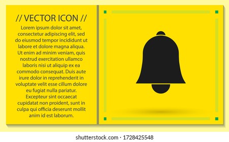 Bell icon vector. lorem ipsum Flat Design JPG