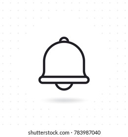Bell icon vector. Notification bell outline flat icon for apps and websites. Flat line vector illustration
