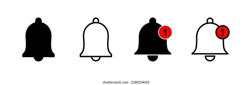 Bell icon vector. Notification sign and symbol for web site design