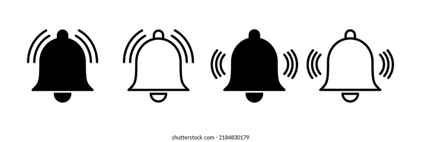 Bell icon vector. Notification sign and symbol for web site design