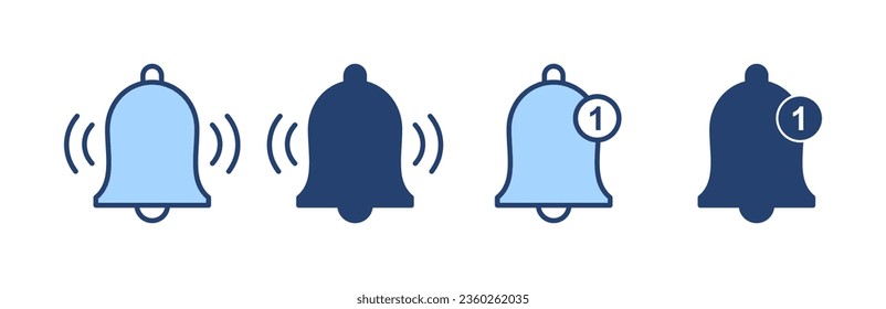 Bell icon vector. Notification sign and symbol for web site design