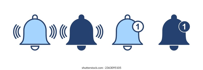 Vector de icono de la Campana. Signo de notificación y símbolo para el diseño de sitios web