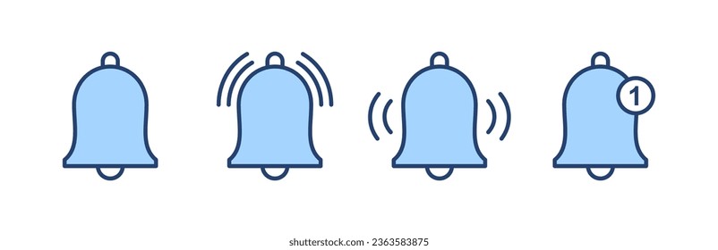 Bell icon vector. Notification sign and symbol for web site design