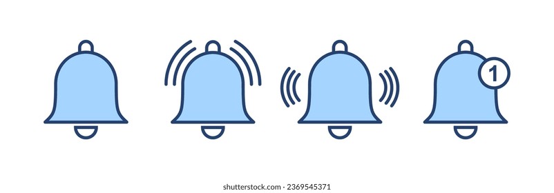 Vector de icono de la Campana. Signo de notificación y símbolo para el diseño de sitios web