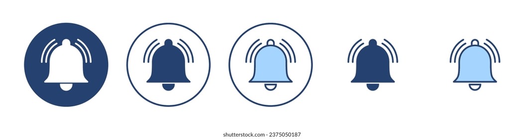 Vector de icono de la Campana. Signo de notificación y símbolo para el diseño de sitios web