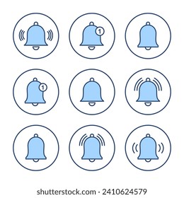 Glockensymbol, Vektorgrafik. Benachrichtigungszeichen und Symbol für die Gestaltung der Website