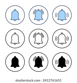 Bell icon vector. Notification sign and symbol for web site design