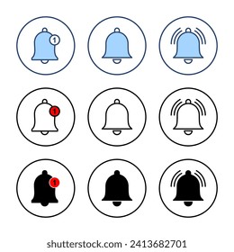 Bell icon vector. Notification sign and symbol for web site design