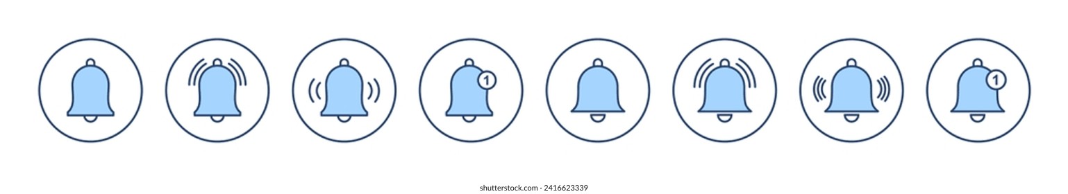 Bell icon vector. Notification sign and symbol for web site design