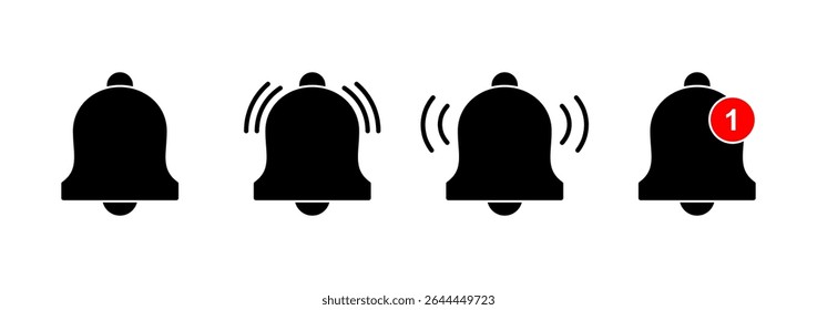 Bell icon vector. Notification sign and symbol for web site design