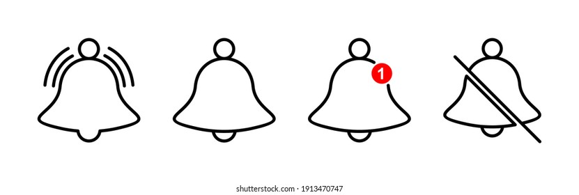 Glockensymbol, Vektorgrafik. Benachrichtigungssymbol für Ihr Website-Design