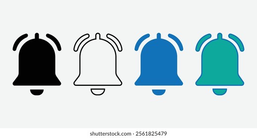 Bell Icon vector. Notification icon for your web site design. Bell Button Icon. Notification Symbol. Silhouette Of a Bell Icon.