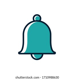 Bell icon vector on flat design template