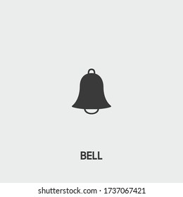 icono de timbre. vector de campana sobre fondo gris