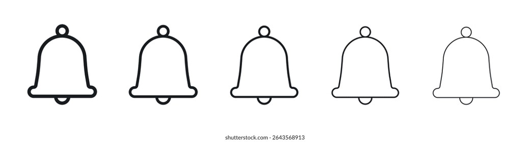 Bell icon vector outline set illustration sign