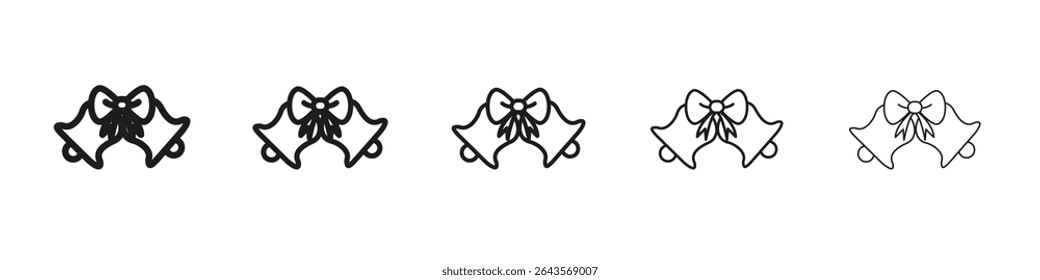 Bell icon vector outline set illustration sign