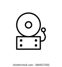 Bell icon vector outline style.