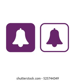 Bell icon vector. Purple and white