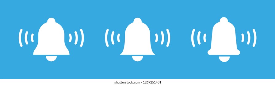 Bell icon vector set, alarm symbol